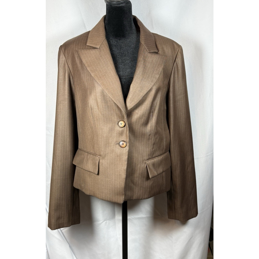 Isabel & Nina Women Blazer, Size 14, Brown, Polyester Blend Business